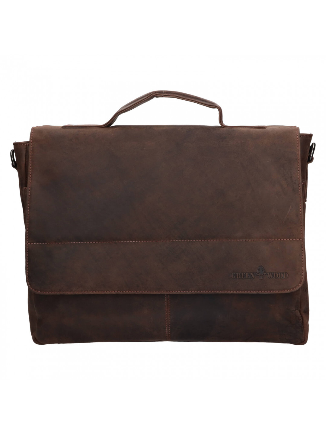 Pánská kožená taška přes rameno Greenwood Simons – tmavě hnědá